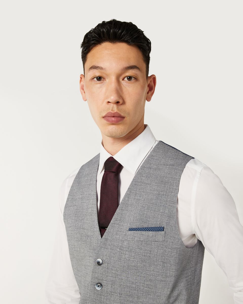Light Grey 5 Buttoned Marle Tailored Vest 